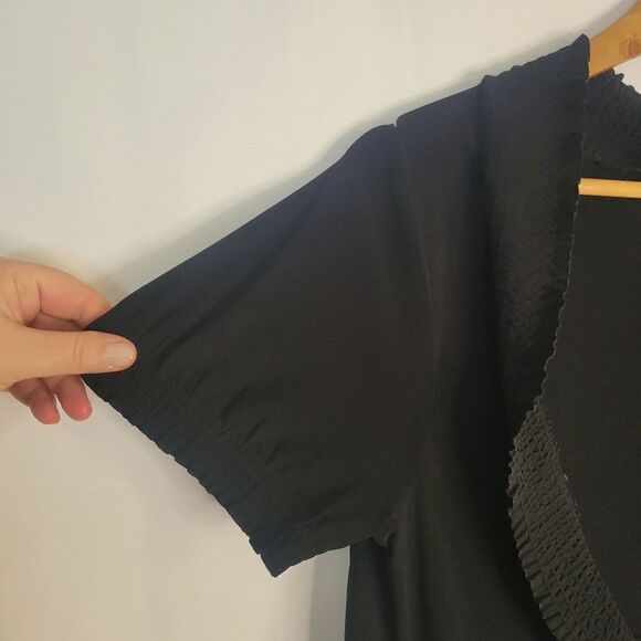 Talbot's Ruched Black Women's Dress - Picture 3 of 12